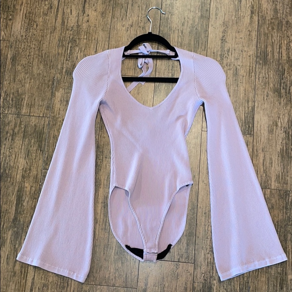 Bell sleeve light purple Body Suit